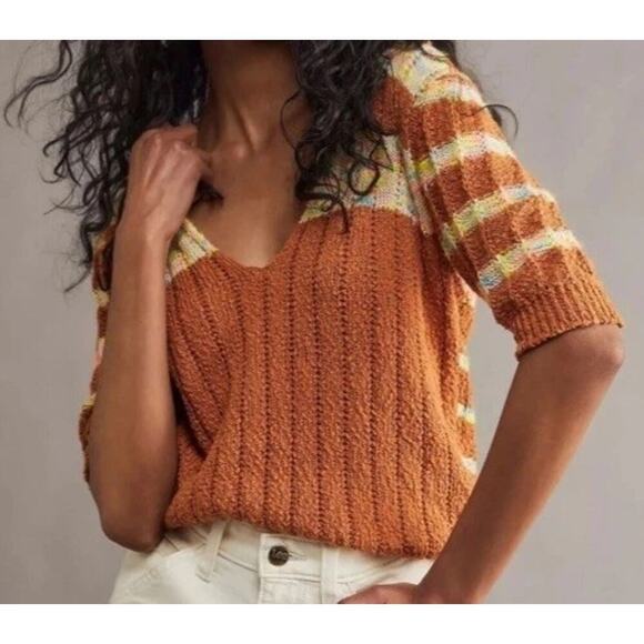 Free People Now & Then Cinnamon Women’s Sz S Collared Short Sleeved 70s Festival - Picture 6 of 16